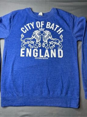 City of Bath England Graphic Sweatshirt – Just Hoods | Size Medium | Blue